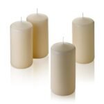 Set of 4 Light In The Dark French Vanilla Pillar Candles - 6" Tall x 3" Wide Scented Elegance - Image 2
