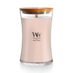 WoodWick Vanilla Sea Salt Large Hourglass Candle Premium Soy and Paraffin Wax Blend Pluswick Innovation Wood Wick