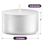 MontoPack Unscented White Tealight Candles (200 Pack) | 6-Hour Smokeless, Dripless Paraffin Tea Lights for Home, Weddings, and Emergencies - Image 5