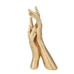 Zonsuli Golden Hands Sculpture: Elegant Resin Home Decor for Bedroom, Office, Weddings & More - Image 3