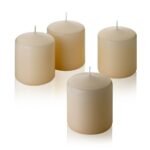 Set of 4 French Vanilla Scented Pillar Candles - 3" Tall x 3" Wide Each - Image 2