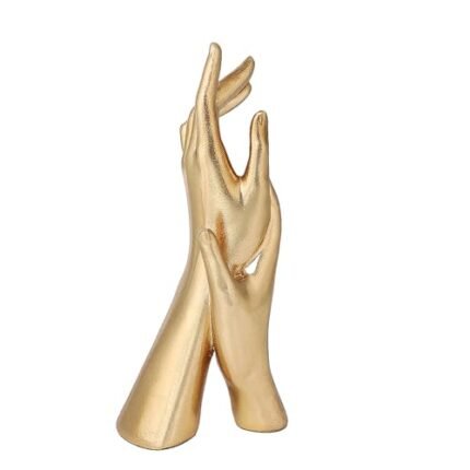 Zonsuli Golden Hands Sculpture Elegant Resin Home Decor Hands Statues Versatile Love Ornament,Perfect for Bedroom, Office Desktop, Cabinets,Wedding (Golden Hands)