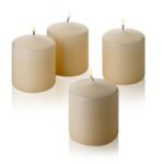 French Vanilla Pillar Scented Candles 3" Tall X 3" Wide Set of 4