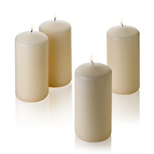 Set of 4 Light In The Dark French Vanilla Pillar Light In The Dark French Vanilla Pillar Scented Candles 6" Tall X 3" Wide Set of 4