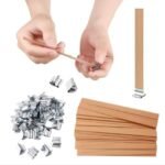 100 Pcs Natural Wood Candle Wicks for DIY, 5.1x0.5x0.04 inches, with Trimmer for Crafting - Image 3