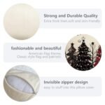 Set of 4 Xmas Tree Pillow Covers (18x18 in) - Merry Christmas Pumpkin Orange Eucalyptus Designs for Winter Decor - Image 3