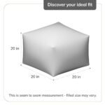 Anji Mountain Handmade Pouf Ottoman - Cozy Footrest for Living Room, Bedroom, or Nursery (20" x 20" x 20", Ivory & Blue) - Image 2