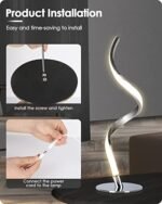 Yarra-Decor Modern Spiral Touch Control LED Bedside Lamp - Dimmable Table Lamp in 3 Colors (3000K, 4000K, 5000K) for Bedroom, Living Room, & Office - Image 7