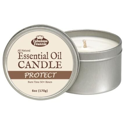 Fabulous Frannie All Natural Aromatherapy Soy Candle Travel tin Made with Pure Essential Oils 100 Hours Burn time 6oz (Protect (Compared to Thieves))