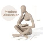 RHXRAF Abstract Thinker Statue - Modern Resin Sculptures for Bookshelf, Coffee Table & Office Decor (Beige) - Image 6