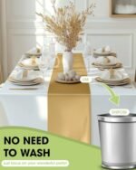 Pureegg Gold Plastic Table Runners - 10 Pack, 14" x 108", Water-Resistant, Disposable Decor for Events - Image 4