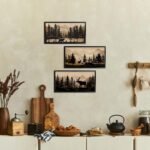 WELMECO Rustic Bear Moose Deer Wall Art Set – 3 Black Framed 8x16" Forest Animal Pictures for Home Decor - Image 3