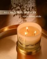 1771 Aromas Vanilla Scented Candle - 100% Natural Soy Wax, Large 3-Wick Jar, 50 Hours Burn Time - Ideal Gift for Men & Women - Image 5