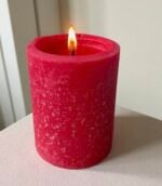 Handmade 3"x4" Red Pillar Candle - Rustic Cinnamon Balsam Fir Scent - 60 Hour Burn - Essential Oil - Ideal Christmas Candle - Image 4