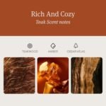 Drift Teak Scented Candle - 10.5 oz Home Fragrance - 60-Day Burn Time for Cozy Decor - Image 4