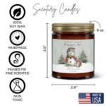 Snowman Christmas Candle | Fraser Fir Pine Scent | Non-Toxic Soy Wax | Handmade in the USA - Image 4