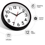 DAXSMY 14-Inch Silent Battery-Operated Wall Clock – Large, Non-Ticking Decor for Home & Office (Black) - Image 8