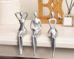 Quoowiit Thinker Statue Desk Decor: Silver Art Sculpture for Modern Home, Living Room, and Bookshelf. - Image 5