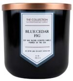Chesapeake Bay Candle, The Collection, 2-Wick Soy Candle, Blue Cedar Fig, 12oz, Black with Copper Lid