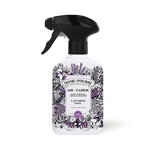Home-Pourri Lavender Sage Multi-Purpose Odor Freshener Spray, 11 Fl Oz, Home-Pourri Air + Fabric Multi-Purpose Odor Freshener Spray, 11 Fl Oz, Up to 570 Uses, Lavender Sage Scent, Room Deodorizer with Essential Oils, for Carpets, Couches, Bedding & Curtains