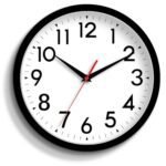 DAXSMY 14 Inch Wall Clock Large Battery Operated Big Silent Non Ticking Analog Clock Decorative for Living Room Office Kitchen Outdoor Classroom Bedroom Bathroom School(Black)