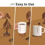 Yuoyar Tree-Shaped Sapeli Wood Coasters Set for Stylish Coffee Table and Kitchen Decor. - Image 2
