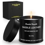 Men's Scented Candle | Gift for Men Aromatherapy Candle | Saddle Leather Fragrance Candle for Men | 1 Pack Scented Candle for Home,Work | Manly Soy Candle Gift for Farther Boyfriend and Christmas