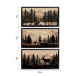 WELMECO Rustic Bear Moose Deer Wall Art Set – 3 Black Framed 8x16" Forest Animal Pictures for Home Decor - Image 5