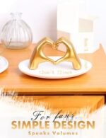 Joogour Gold Heart Hands Sculpture - Modern Shelf Decor for Living Room & Bedroom Gifts. - Image 2