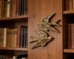 AMOIENSIS Set of 2 Antique Gold Bird Wall Sculptures - 4¾ inch 3D Resin Floating Decor - Image 5