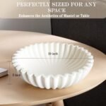 Iemegumi 10" White Decorative Bowl - Scalloped Centerpiece for Fruits, Candy & Home Decor - Image 6