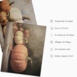Rustic Pumpkin Theme Wall Art - Set of 4 Fall Oil Prints for Autumn, Thanksgiving & Halloween (11x14in, Unframed) - Image 2