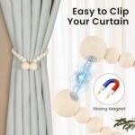 KLOGTSIND Magnetic Wood Bead Curtain Tiebacks – Stylish Holders for Boho Bedrooms, Nurseries, & Farmhouse Decor (2 Pack) - Image 2