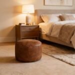 Thgonwid Handmade Unstuffed Faux Leather Pouf Cover - 16.5”D x 12”H Footstool Ottoman & Storage Solution - Image 5