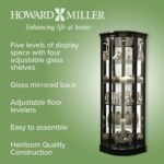 Howard Miller Marlowe II Corner Curio Cabinet: Tall Black Showcase with Adjustable Shelves & LED Lighting for Living Room or Office Decor. - Image 5