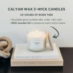 Calyan Wax Co. Seaside & Citrus 3 Wick Soy Candle - 43 Hour Burn, Non-Toxic, Luxurious 14.9oz Home Candle - Image 4