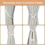 KLOGTSIND Magnetic Wood Bead Curtain Tiebacks – Stylish Holders for Boho Bedrooms, Nurseries, & Farmhouse Decor (2 Pack) - Image 4