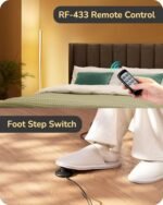 EDISHINE Helix LED Floor Lamp - 56" Dimmable, 2700K-6000K, Remote & Foot Switch, Modern Gold Design for Home & Office - Image 3