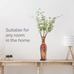 Harlequin Embossed Decorative Metal Vase - 17-Inch Home Decor for Dried Flowers & Arrangements - Image 5