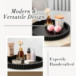 Handmade 12" Black Wooden Decorative Tray for Coffee Table & Home Decor - Perfect for Kitchen & Living Room. - Image 5