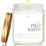 Putart Palo Santo Highly Scented Candle for Home, 9oz Natural Soy Aromatherapy Non Toxic Candles with Essential Oil, Home Fragrance Stress Relief & Meditation Jar Candles Gifts for Women & Men, White