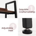 BATHWA 5-Tier Rustic Industrial Ladder Bookshelf, 59''H x 24''W, Ideal for Living Room, Bedroom, or Home Office. - Image 8