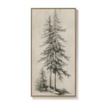 Framed Vertical Vintage Tree Wall Art - Large Black and Beige Rustic Canvas 20x40" for Living Room, Office, or Foyer. - Image 9
