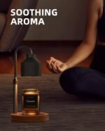 LISUNAR Black Electric Candle Warmer Lamp with Timer & Adjustable Height for Jar Candles. Includes 2 Bulbs. - Image 6