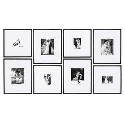 Camden Reed Arcadia Gallery Wall Frame Set, 16x20 and 16x16 Inch Matted Frames, 8 Piece, Natural