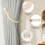 KLOGTSIND Magnetic Wood Bead Curtain Tiebacks – Stylish Holders for Boho Bedrooms, Nurseries, & Farmhouse Decor (2 Pack) - Image 5