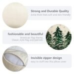 Set of 4 Merry Christmas Trees Pillow Covers 18"x18" - Snowflake & Red Berries Winter Decor - Image 3