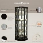Howard Miller Marlowe II Corner Curio Cabinet: Tall Black Showcase with Adjustable Shelves & LED Lighting for Living Room or Office Decor. - Image 6