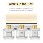 Pierides Reed Diffuser Set of 3: Clean Linen, Eucalyptus & Mint, Ocean Scents, 50ml, Ideal for Home, Living Room, Bathroom Air Freshener. - Image 9