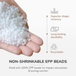 Anji Mountain Handmade Pouf Ottoman - Cozy Footrest for Living Room, Bedroom, or Nursery (20" x 20" x 20", Ivory & Blue) - Image 7